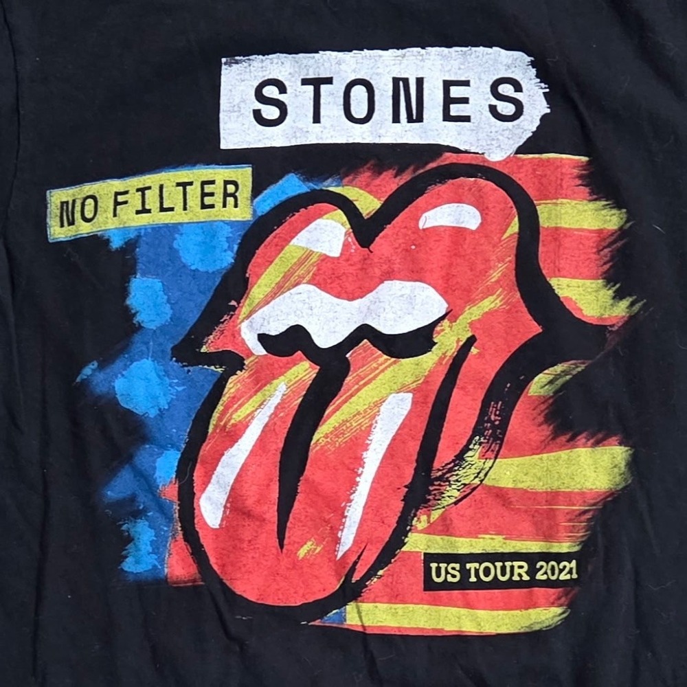 Rolling Stones No Filter US Tour 2021 Concert T-Shirt Black Graphic Tee Mens S